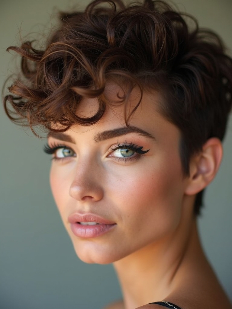 curly pixie textured low maintenance