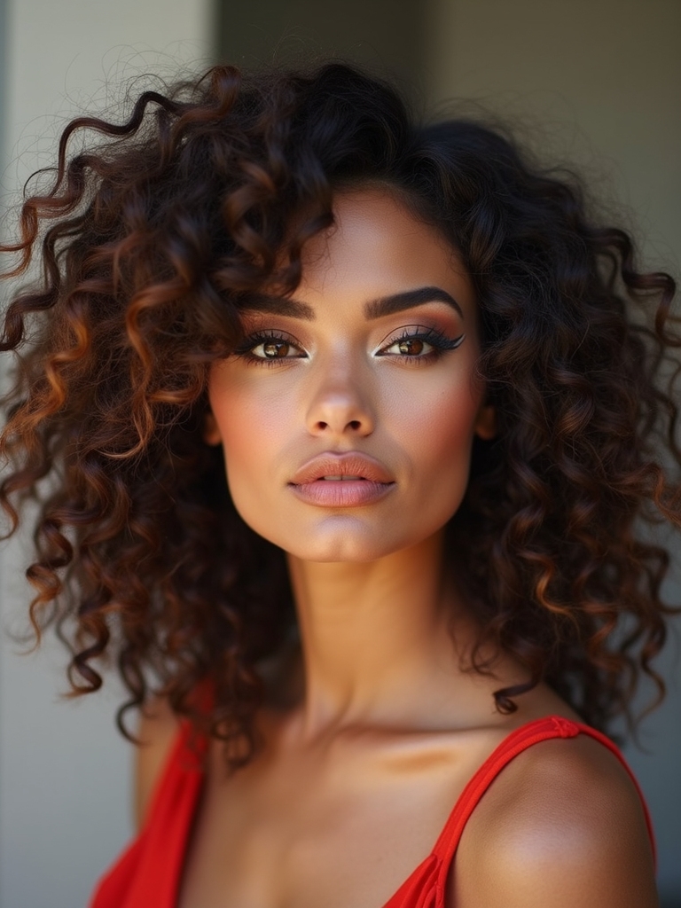 curly shag layered volume movement