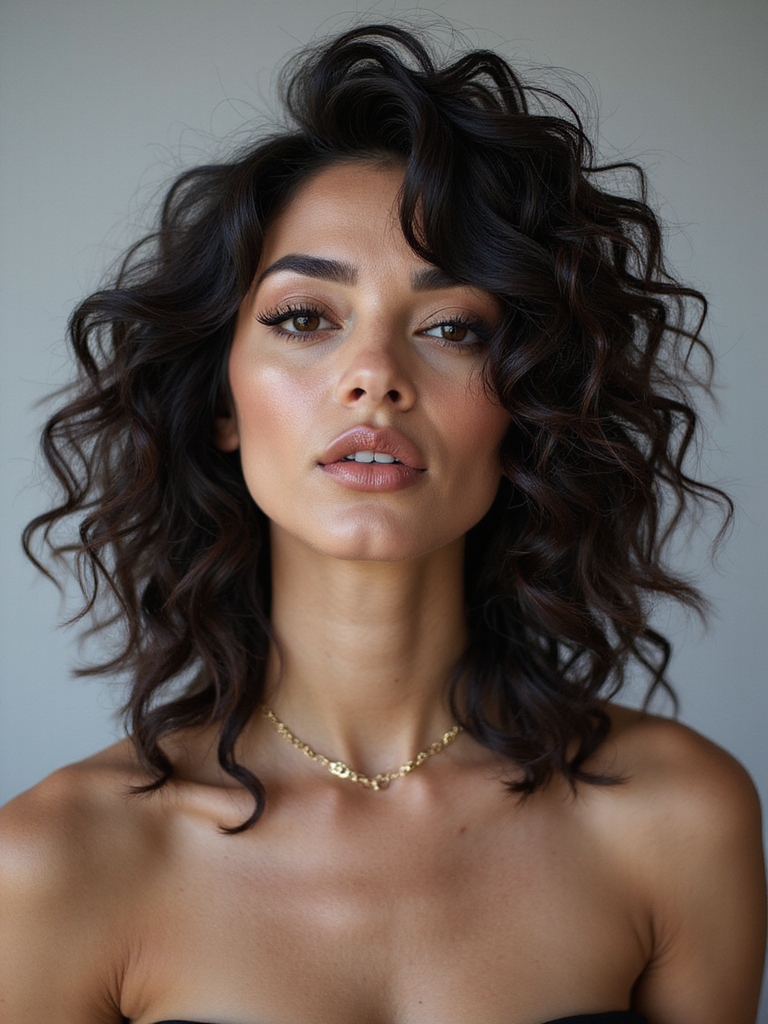 curly shag mullet styles