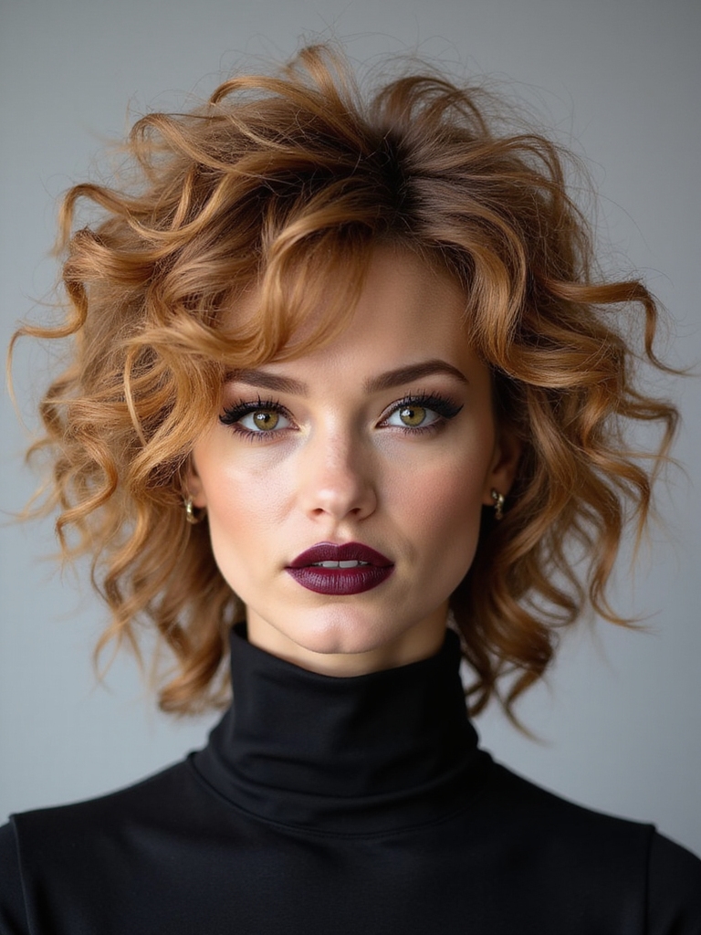 curly shaggy textured mullet