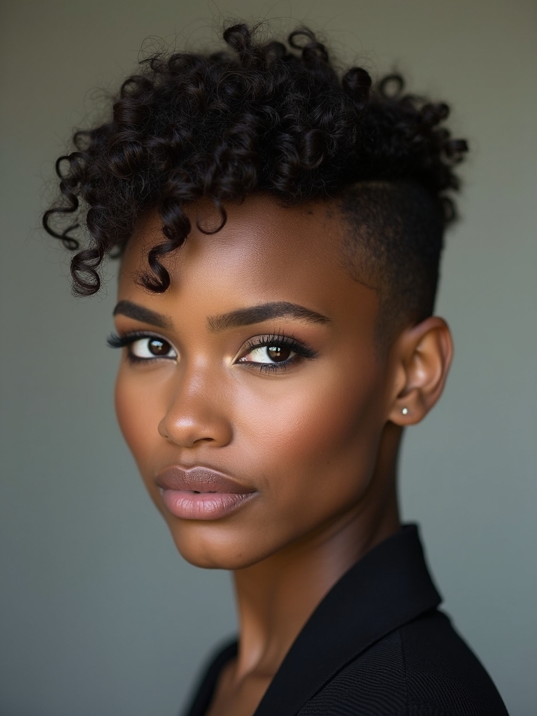 curly textured pixie with definition