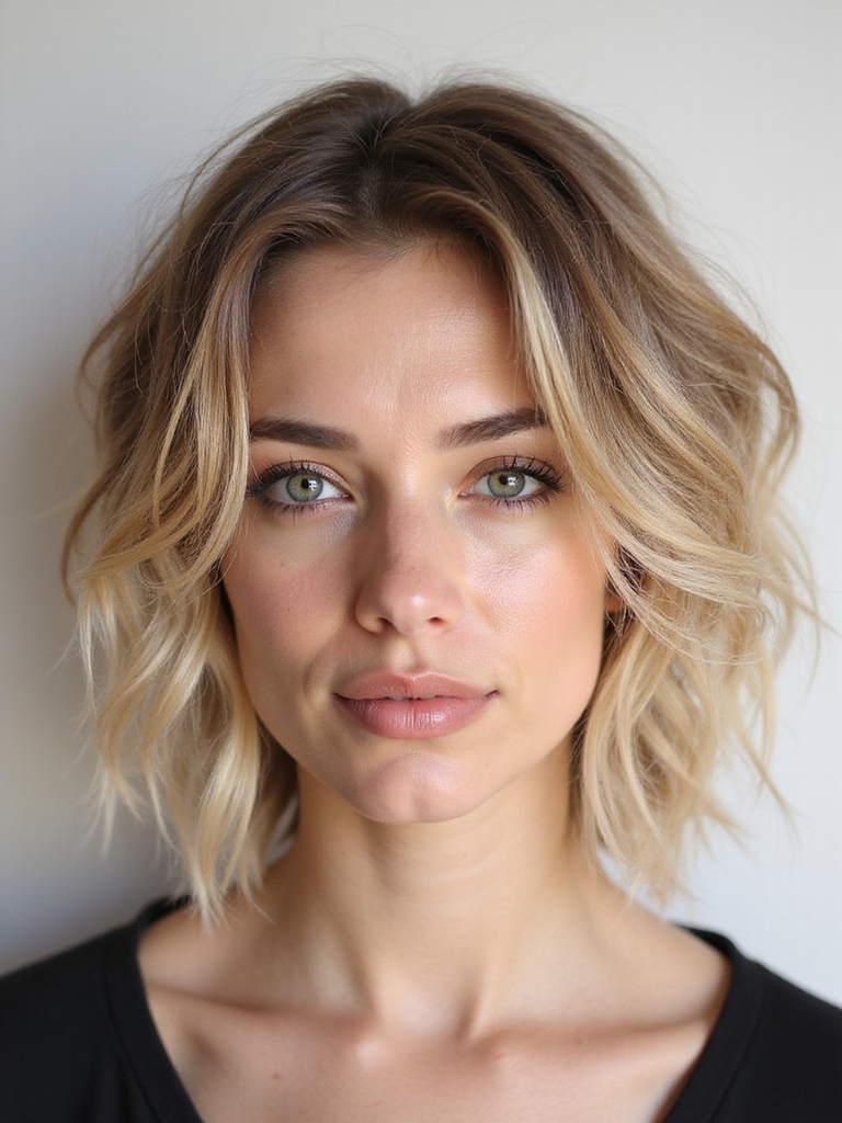 customize shaggy bob to face