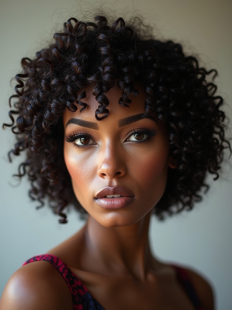 defined bob for tight curls