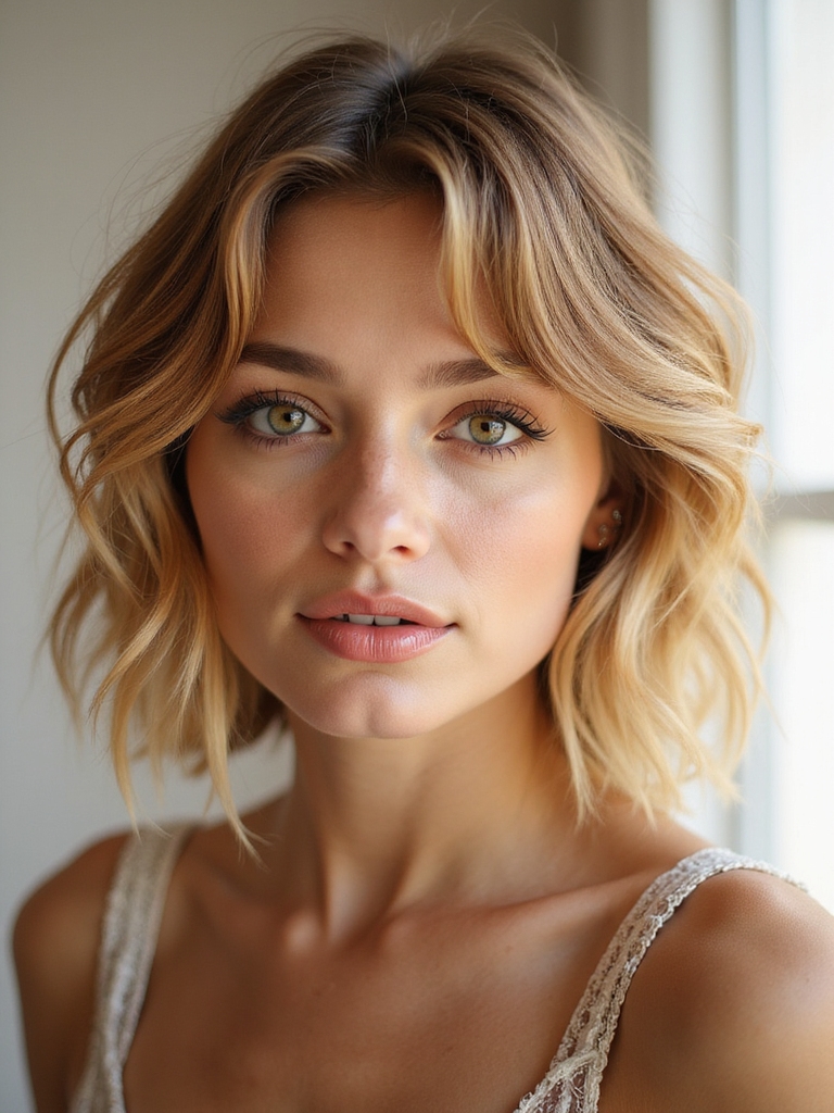 delicate romantic textured face framing