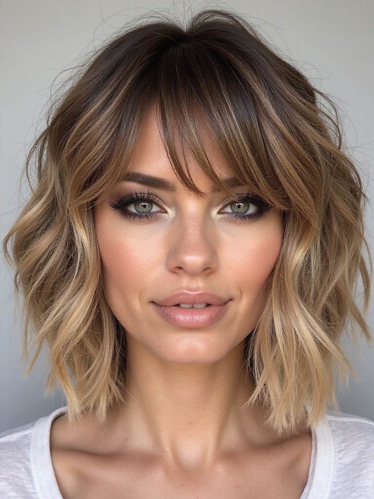 dimensional face framing color highlights