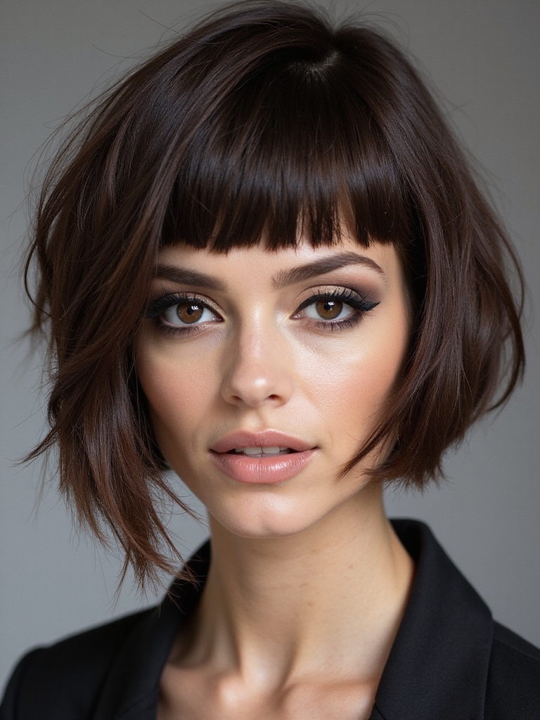 edgy angled asymmetrical bob