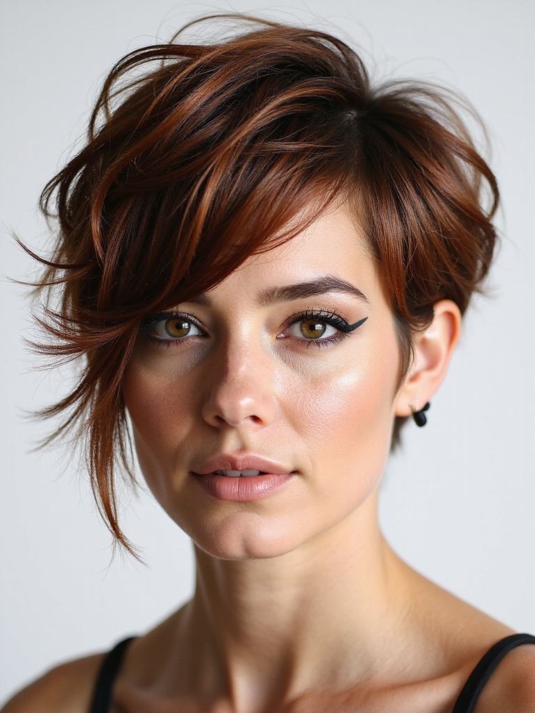 edgy asymmetrical layered short shag