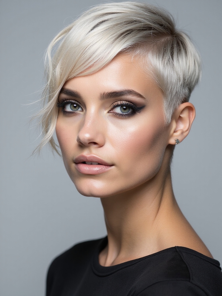edgy asymmetrical pixie haircut