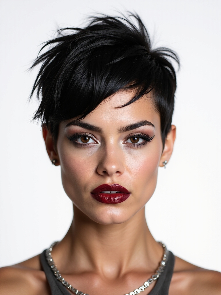 edgy asymmetrical pixie undercut