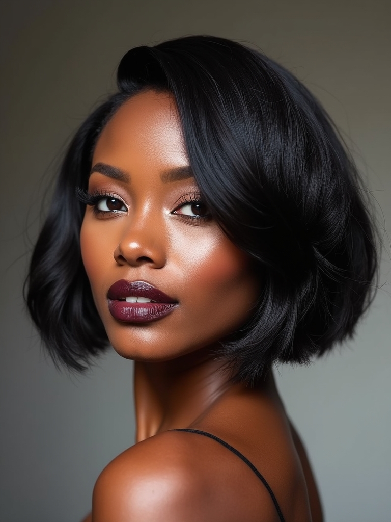 edgy asymmetrical textured short bob