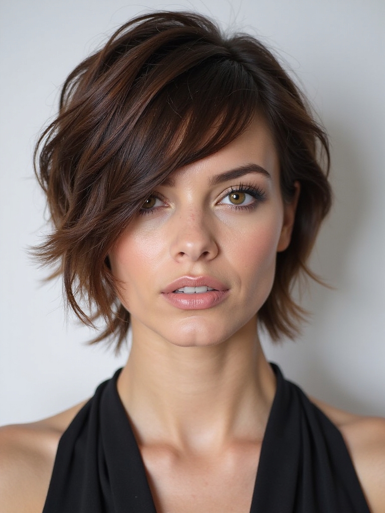 edgy asymmetrical textured short hair