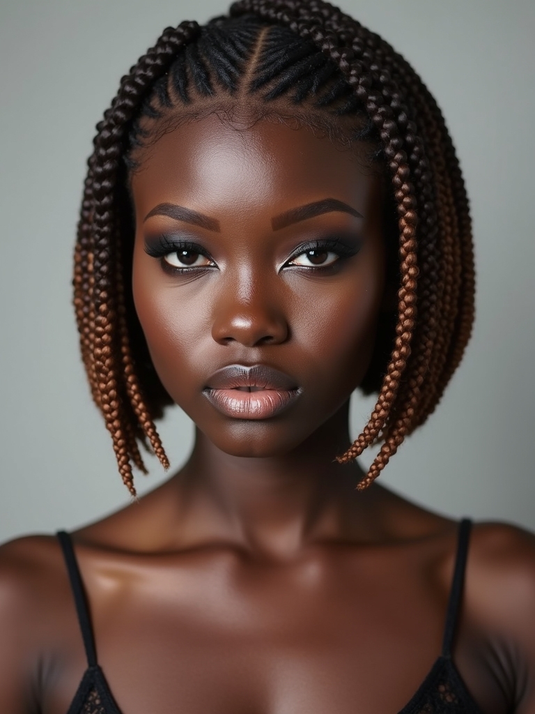 edgy braided undercut bob