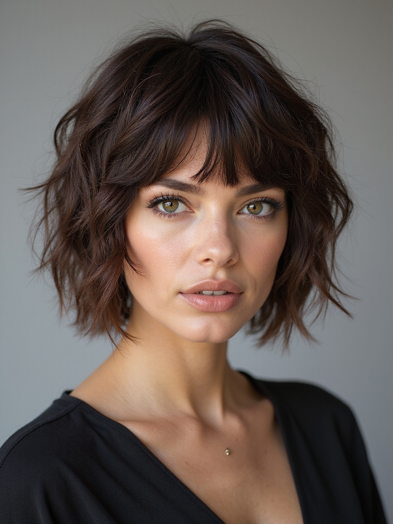 edgy choppy textured short shag