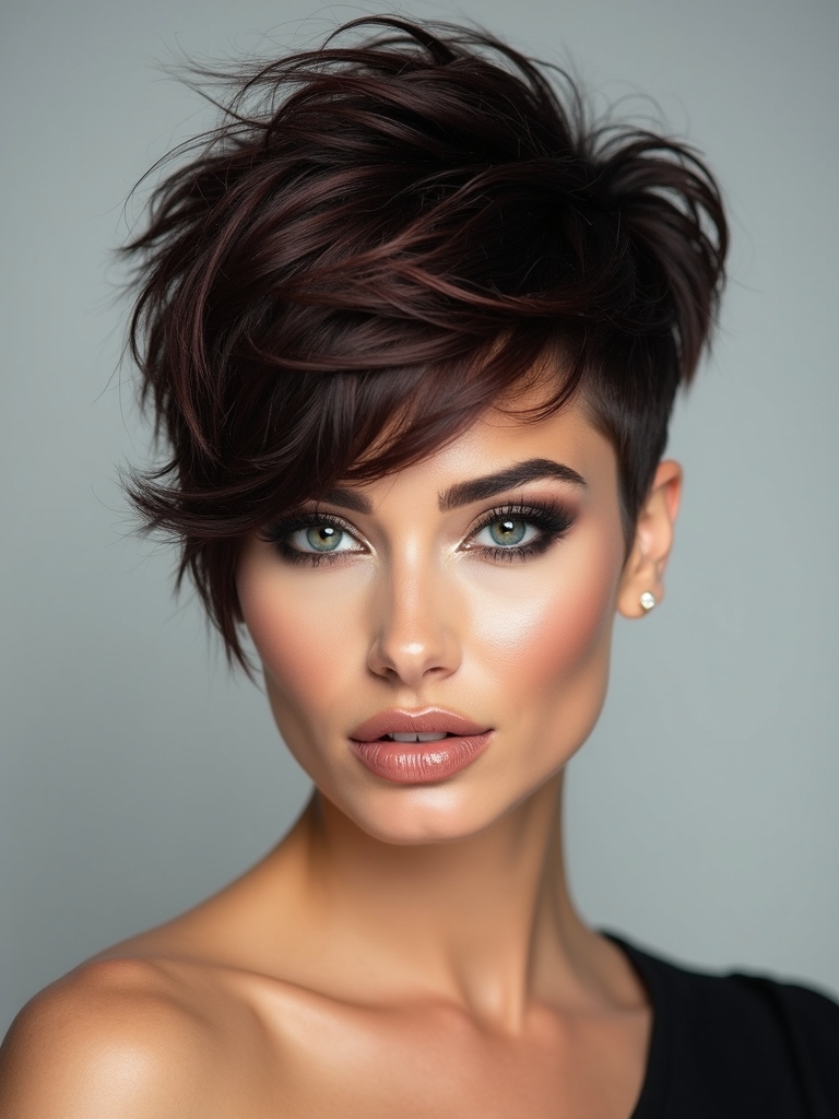 edgy choppy undercut shag