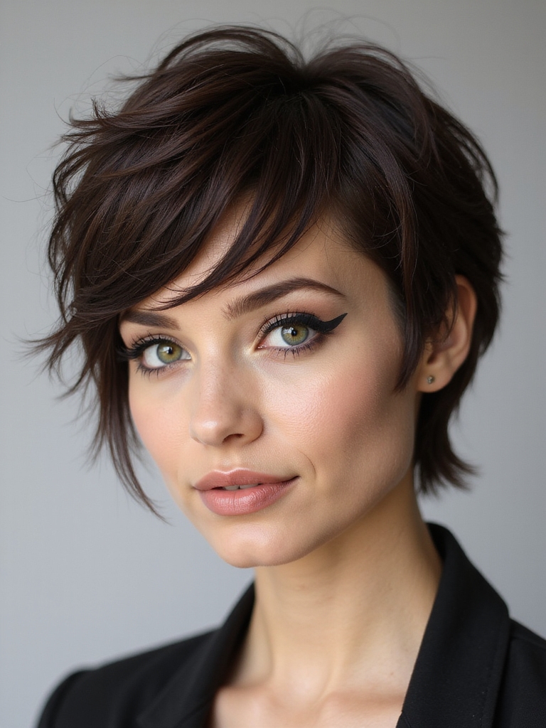 edgy cropped bob with texture