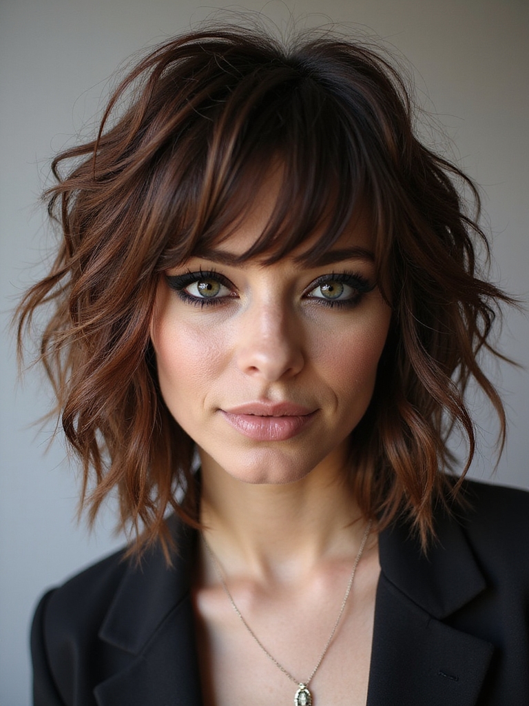 edgy layered shag wolfcut