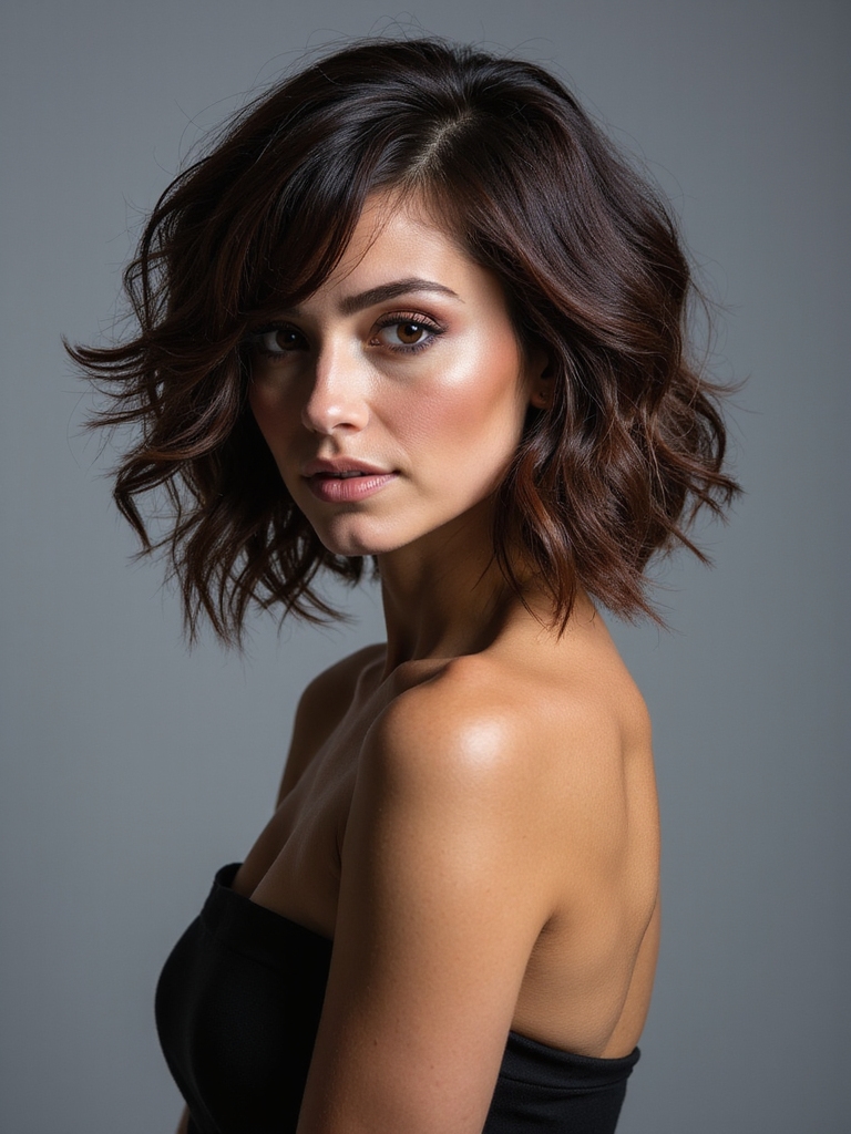 edgy layered short mullet