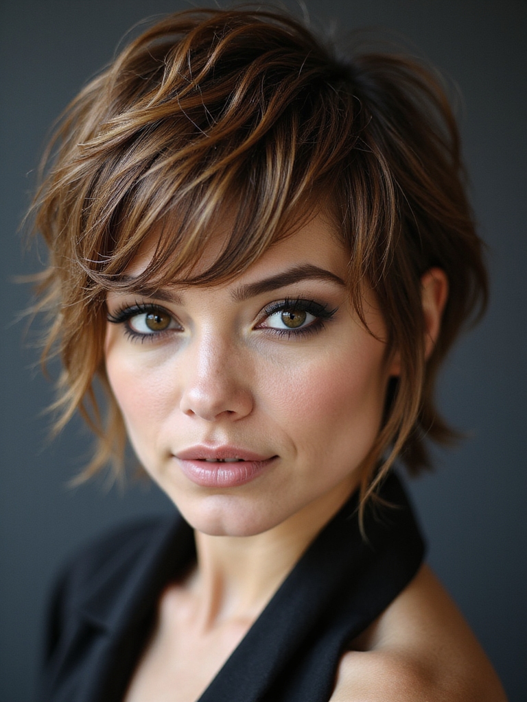 edgy layered textured shag