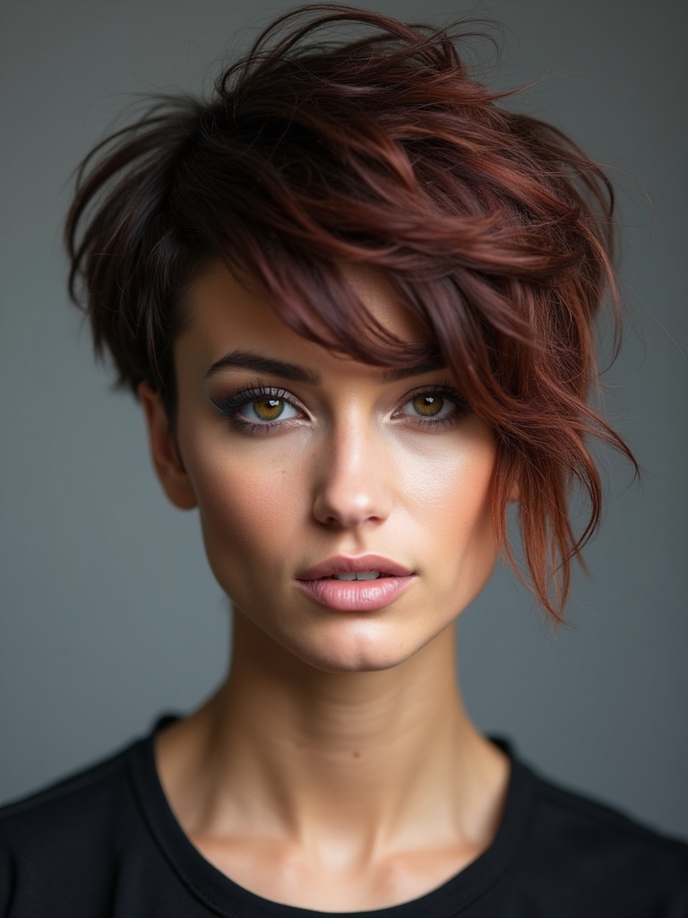 edgy layered undercut shag