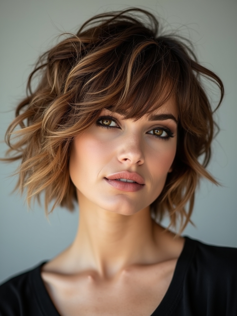 edgy shag haircut with bangs