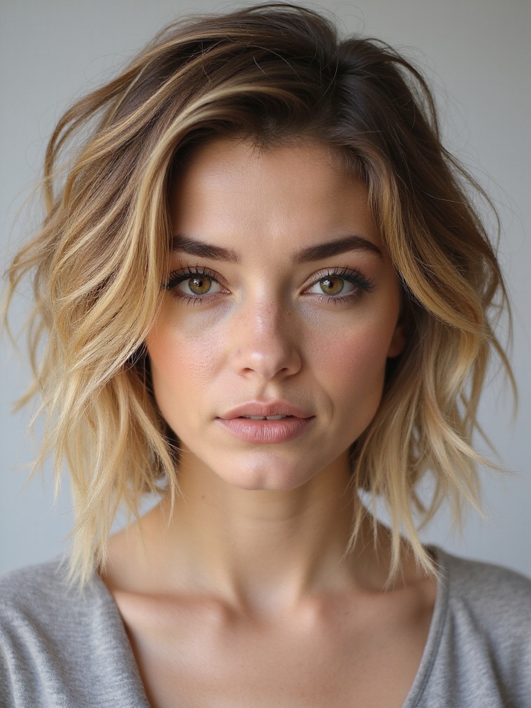 edgy short choppy layers
