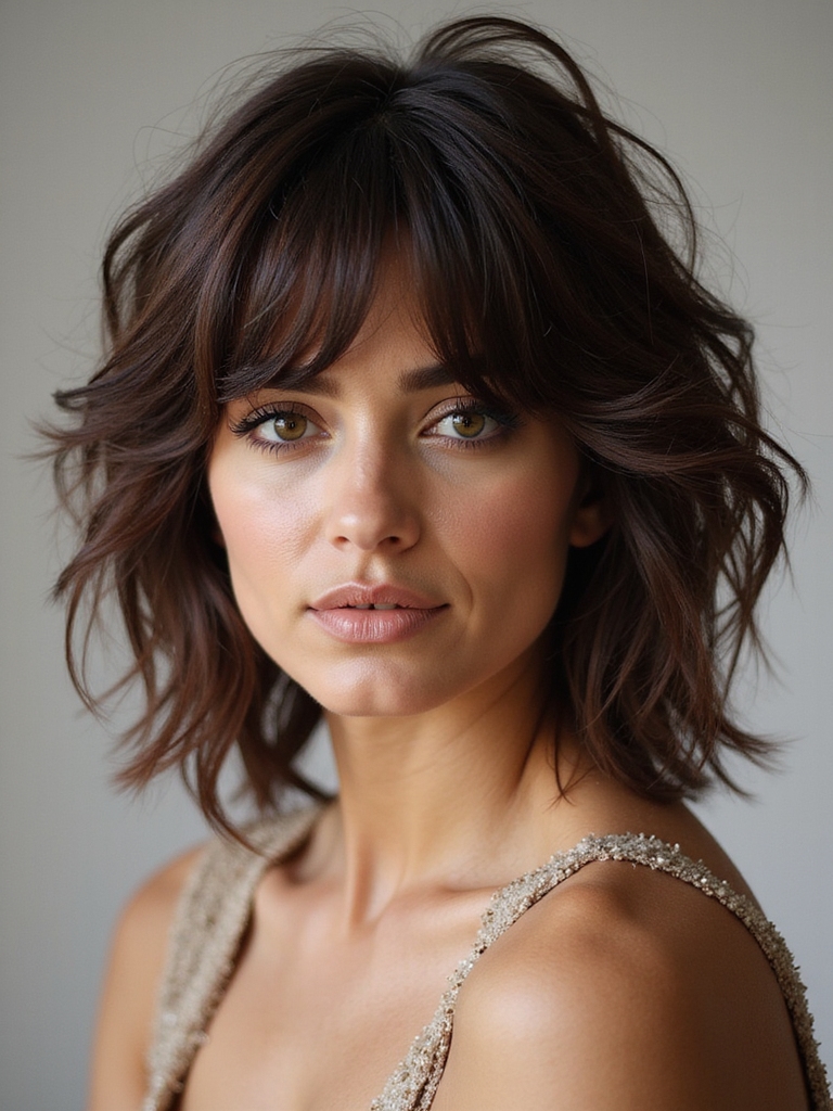 edgy short shaggy mullet