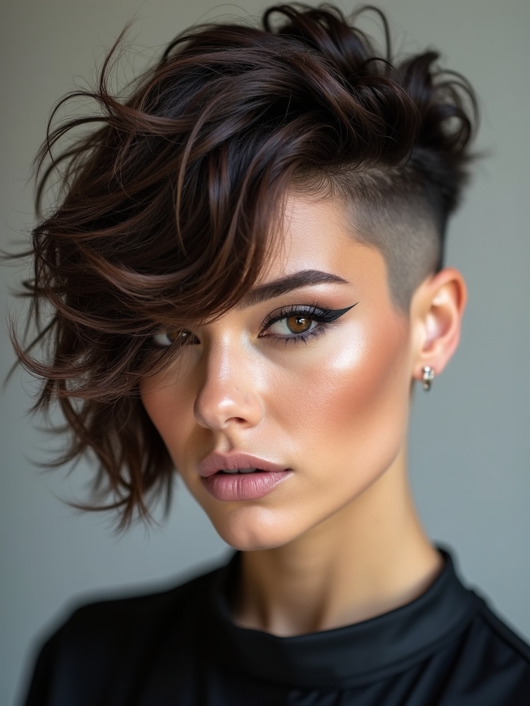 edgy tapered layered bob