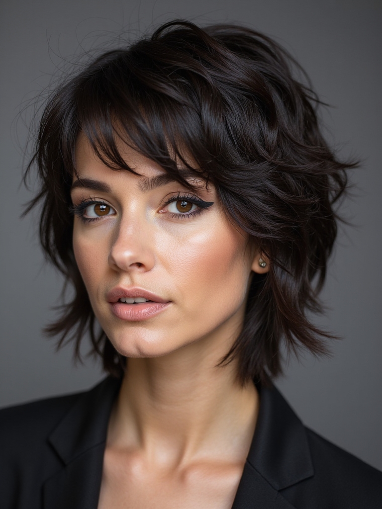 edgy textured short shags