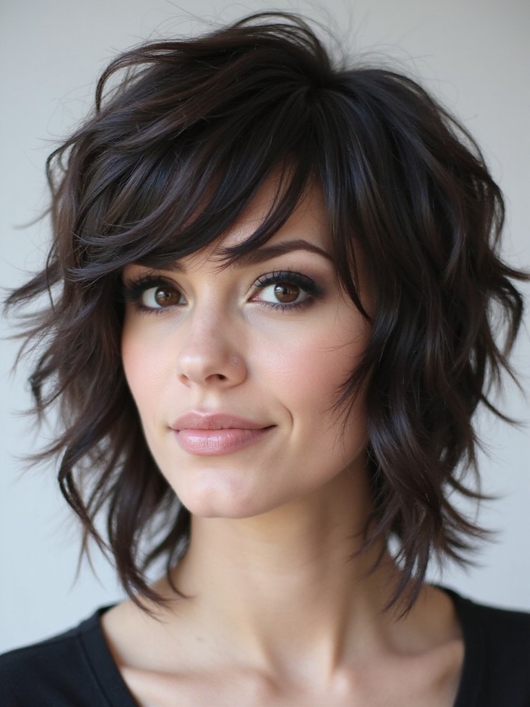 edgy textured short spiky shag