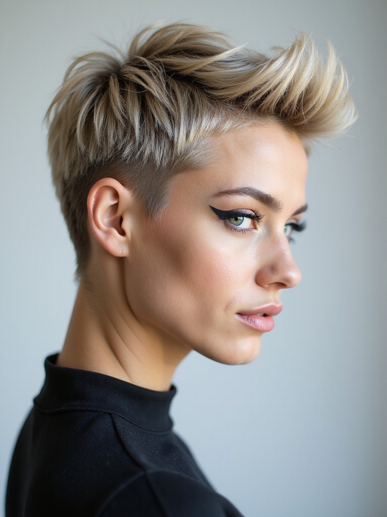 edgy textured tapered pixie