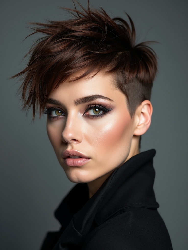 edgy undercut pixie contrast
