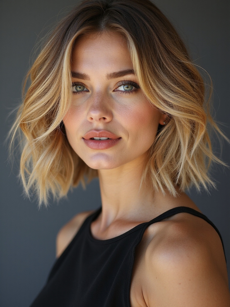 effortless choppy layered bob