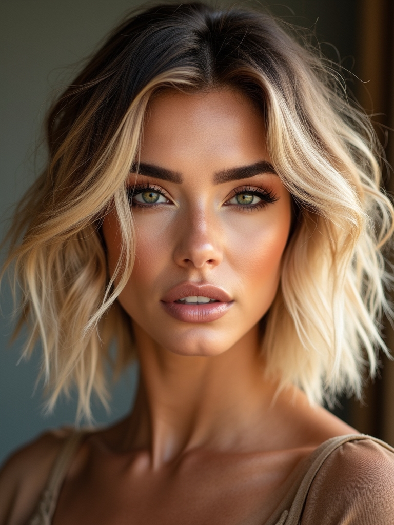 effortless choppy wavy bob