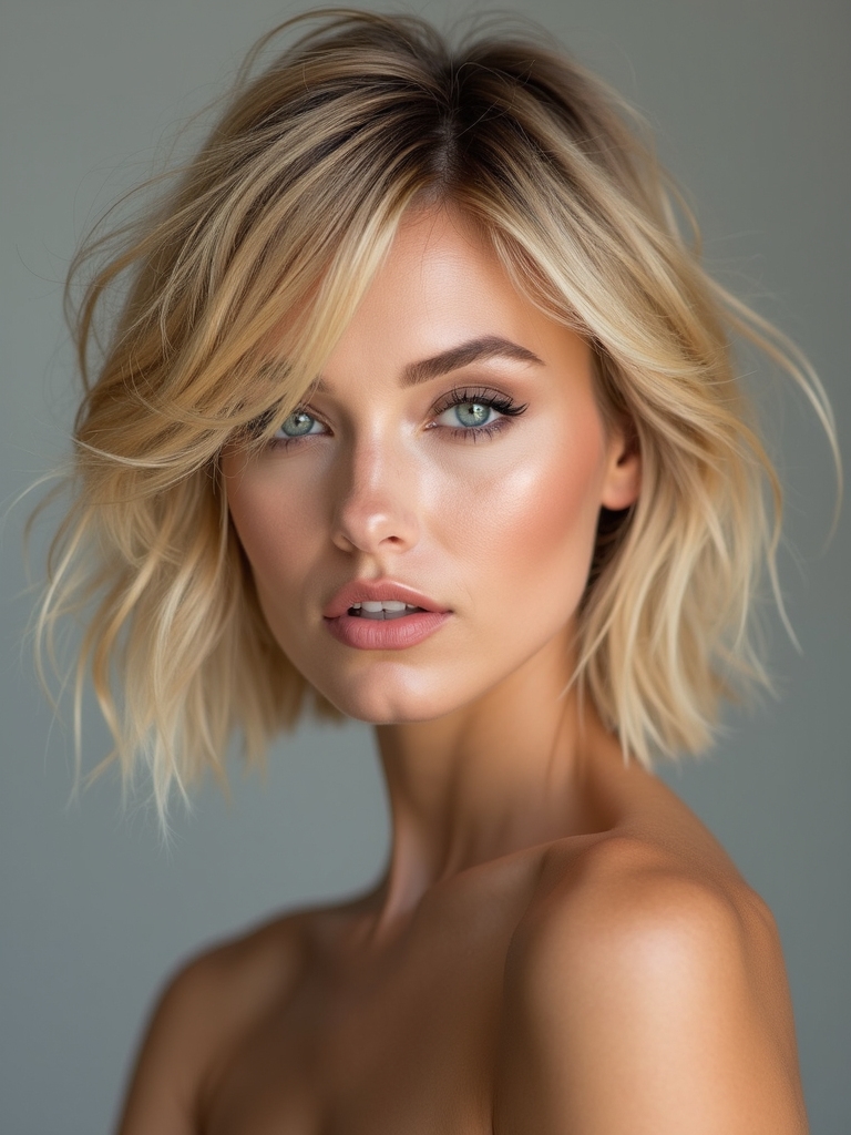 effortless short layered blonde