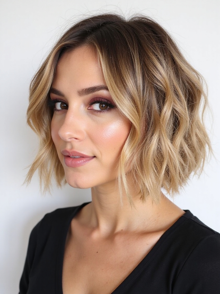 effortless textured layered bob