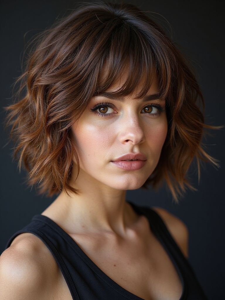 effortless textured layered bob