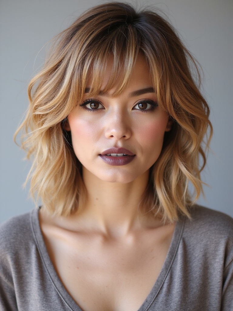 effortless textured layered shag