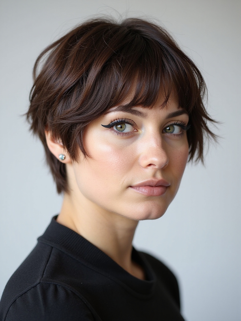 effortless textured pixie bangs
