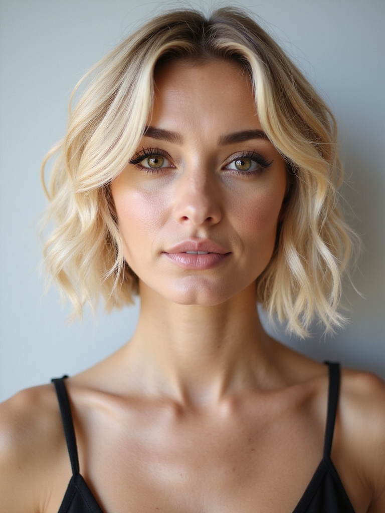 effortless tousled blonde bob