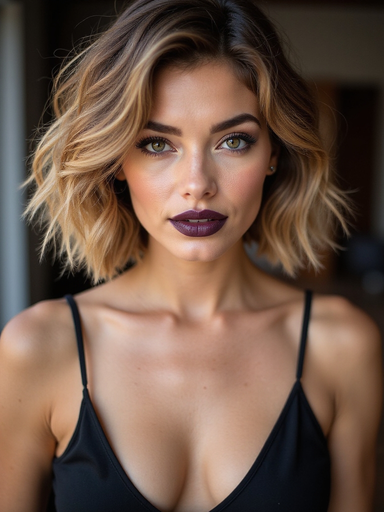 effortless tousled wavy bob