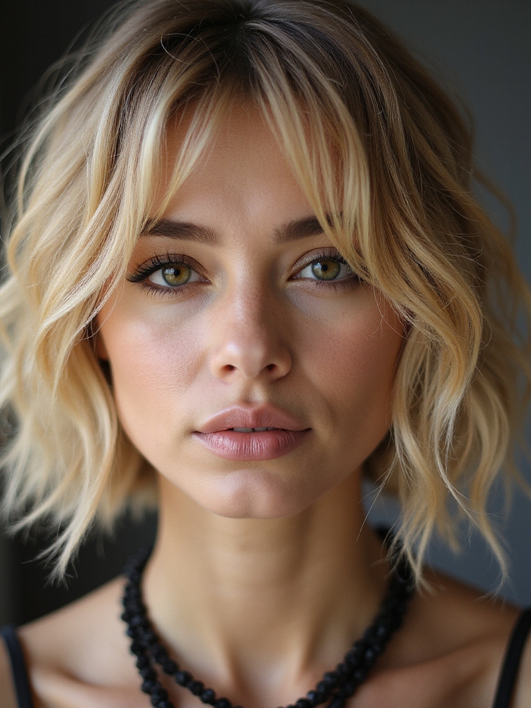 effortless tousled wavy shag