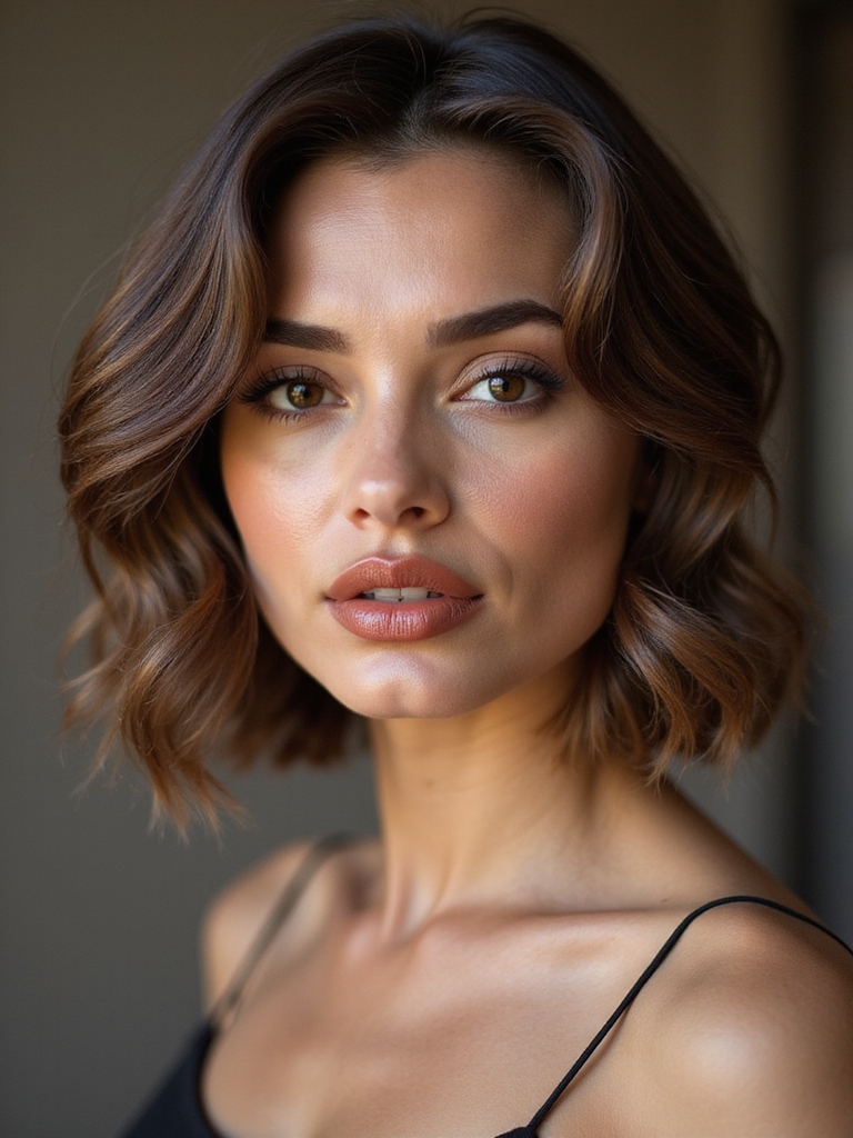 effortless wavy middle bob