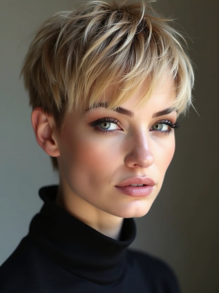 effortlessly textured tousled shag pixie
