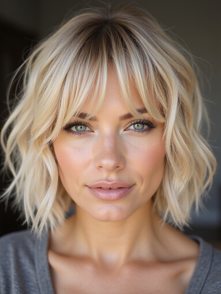 effortlessly tousled layered blonde