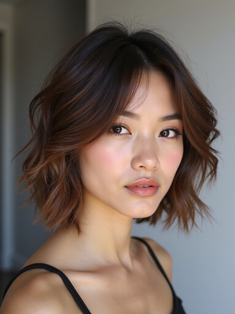 effortlessly tousled medium shagcut