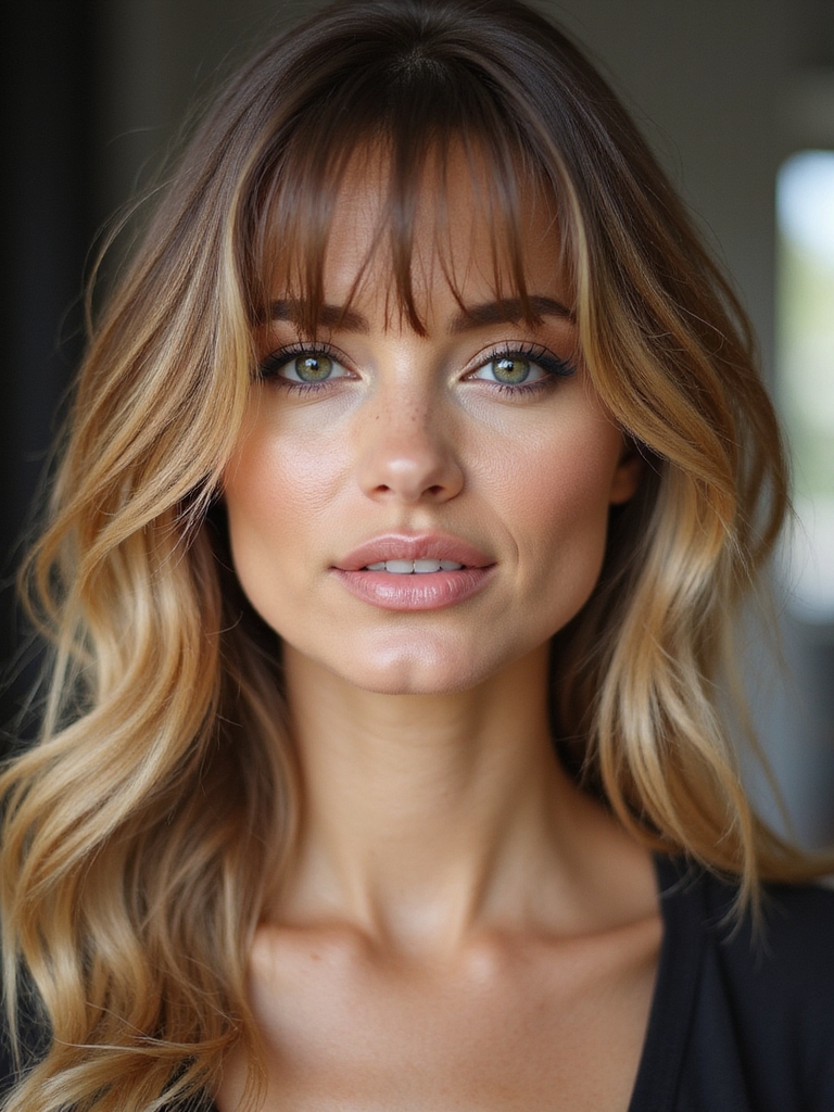 effortlessly undone wispy layered bangs