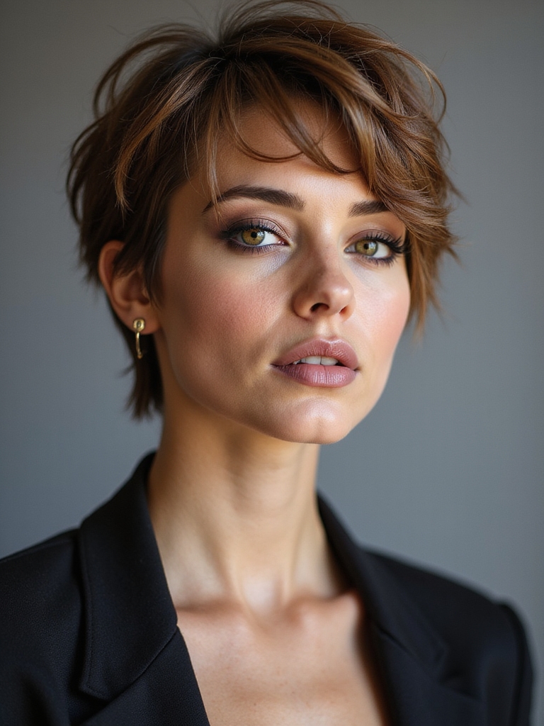 elongating textured swept crown