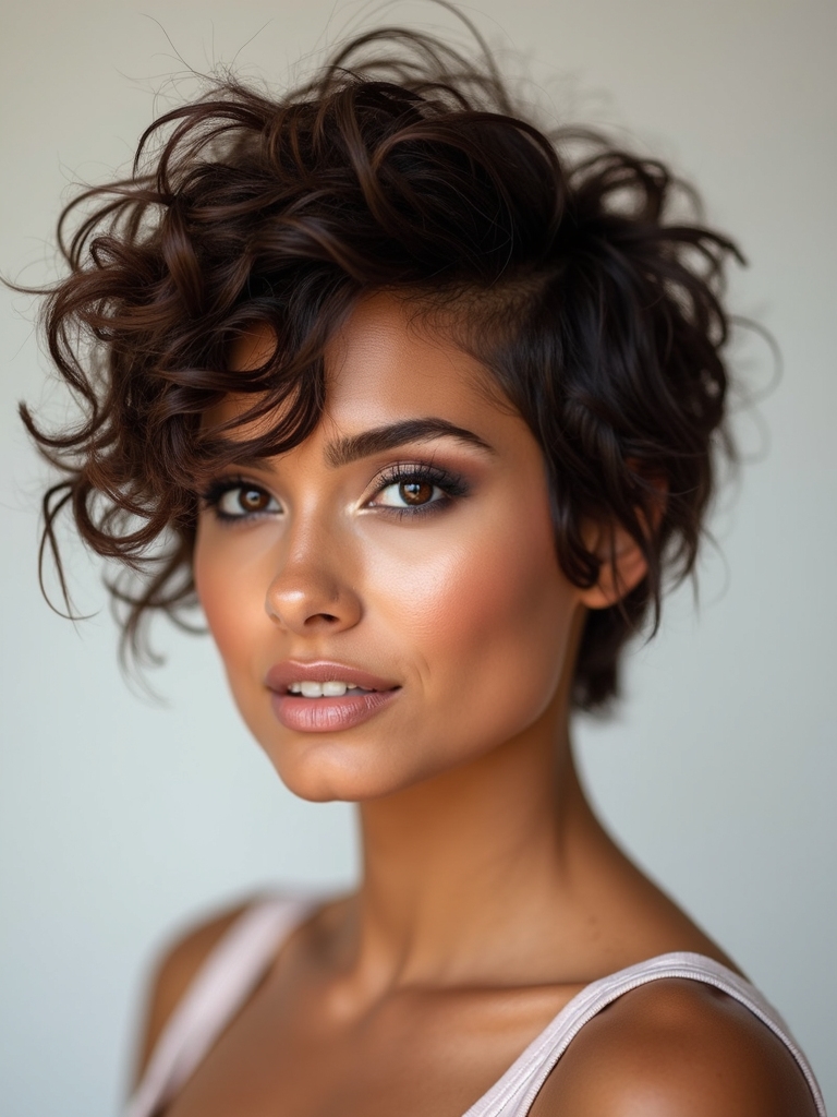 embrace textured defined curly pixie