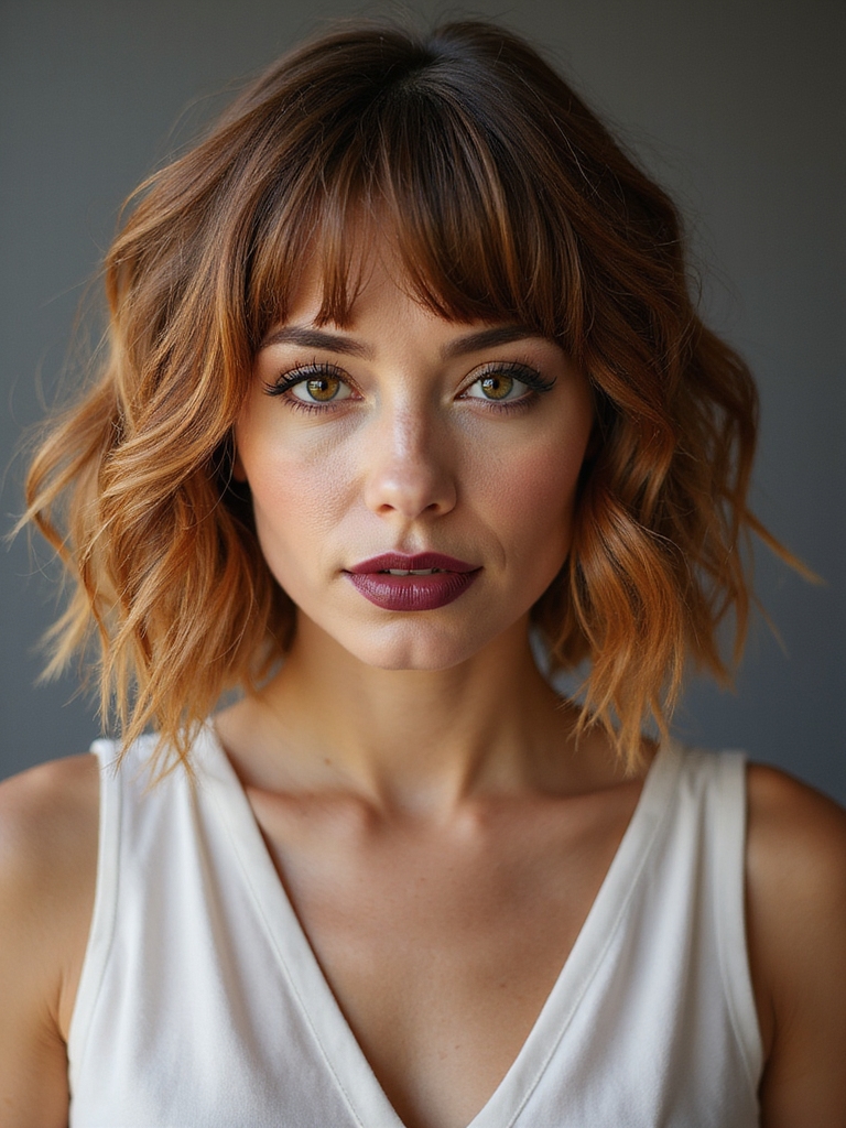 face framing soft curtain bangs