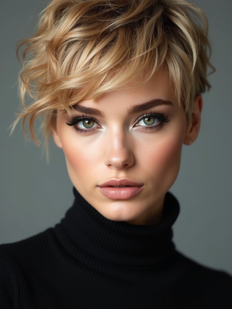 face framing textured pixie layers